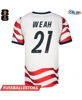 Günstige Vereinigte Staaten Timothy Weah #21 Heimtrikot WM 2026 Kurzarm